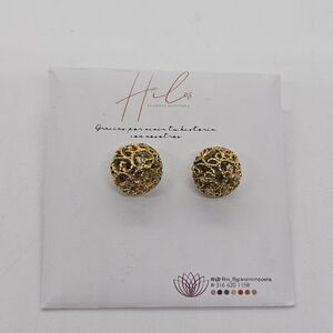 Hilos Filigrana Momposina gold tone filigree ball earrings